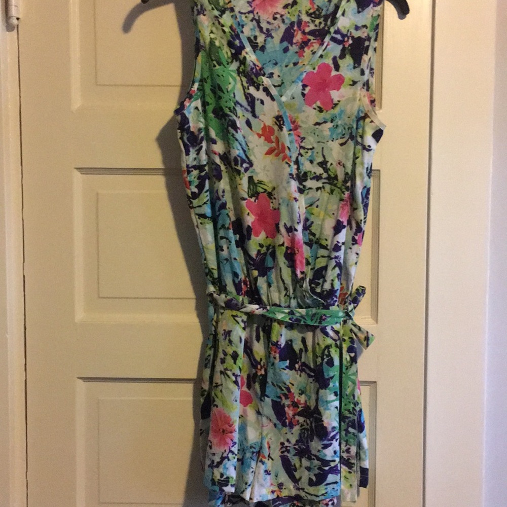Tropical print romper